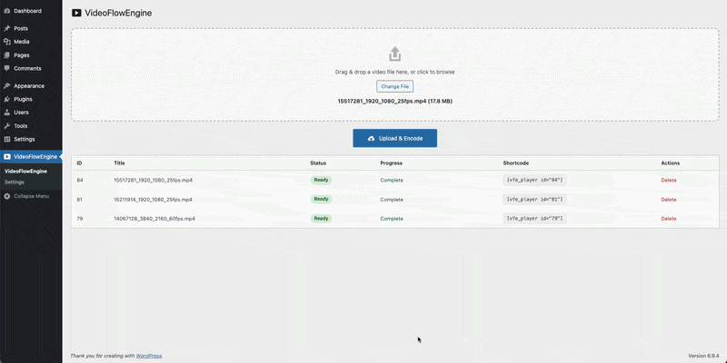VideoFlowEngine Demo — upload to playback in minutes